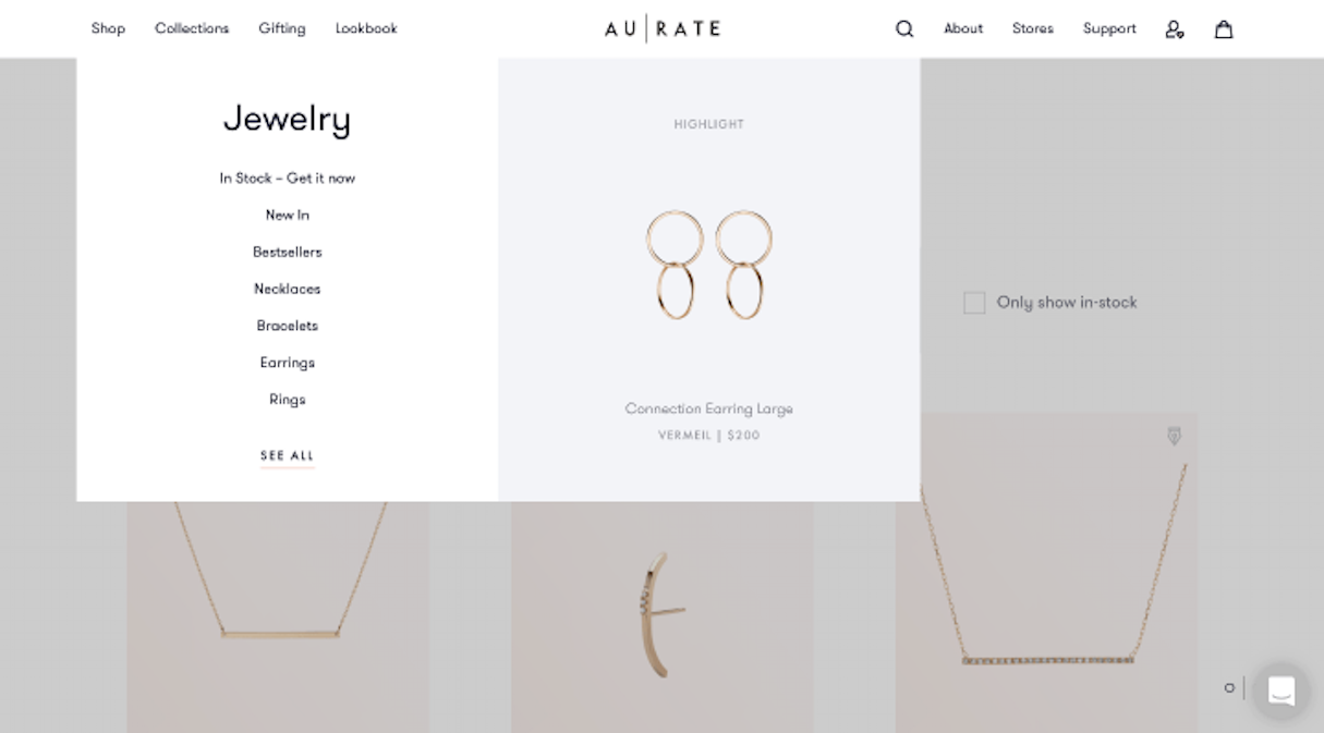 shopify stores: aurate