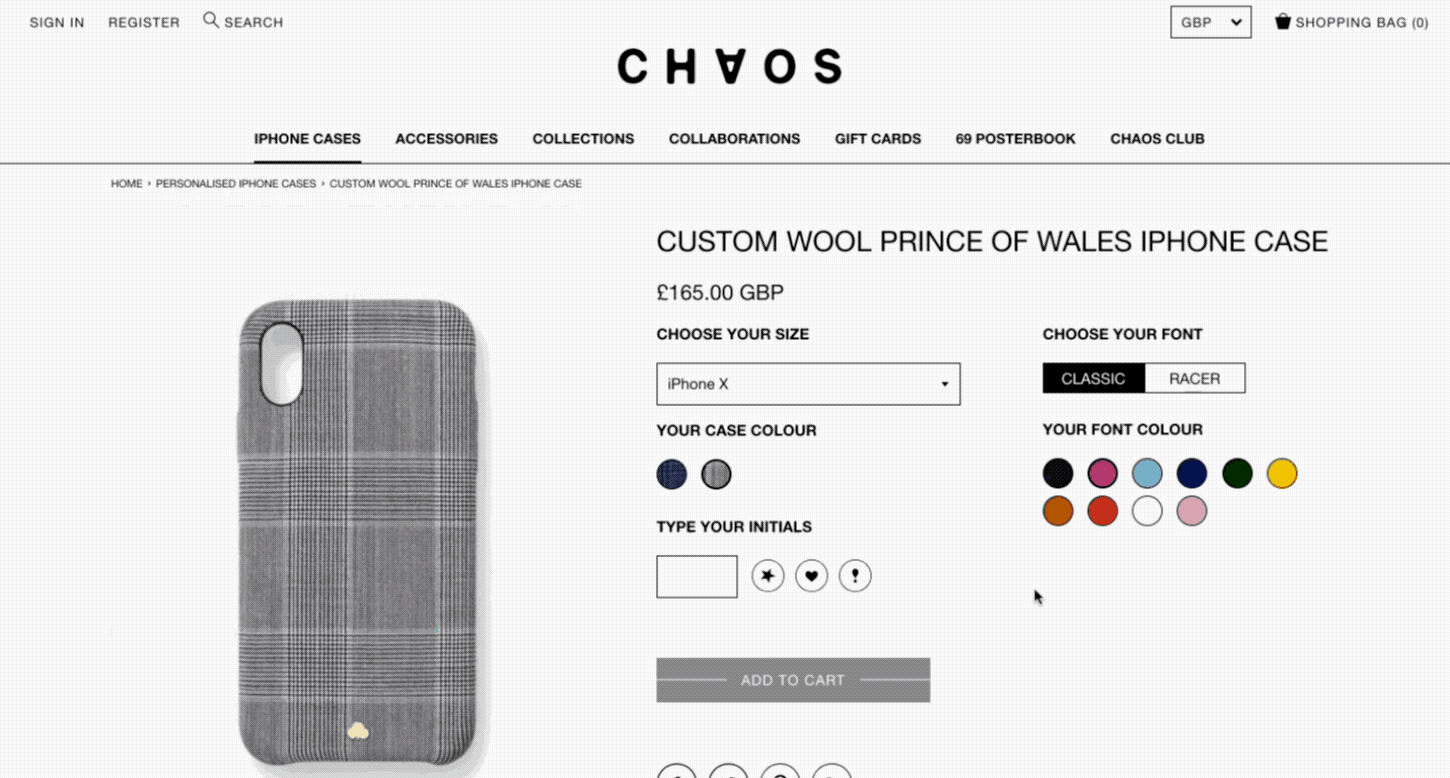 shopify stores: chaos phone case