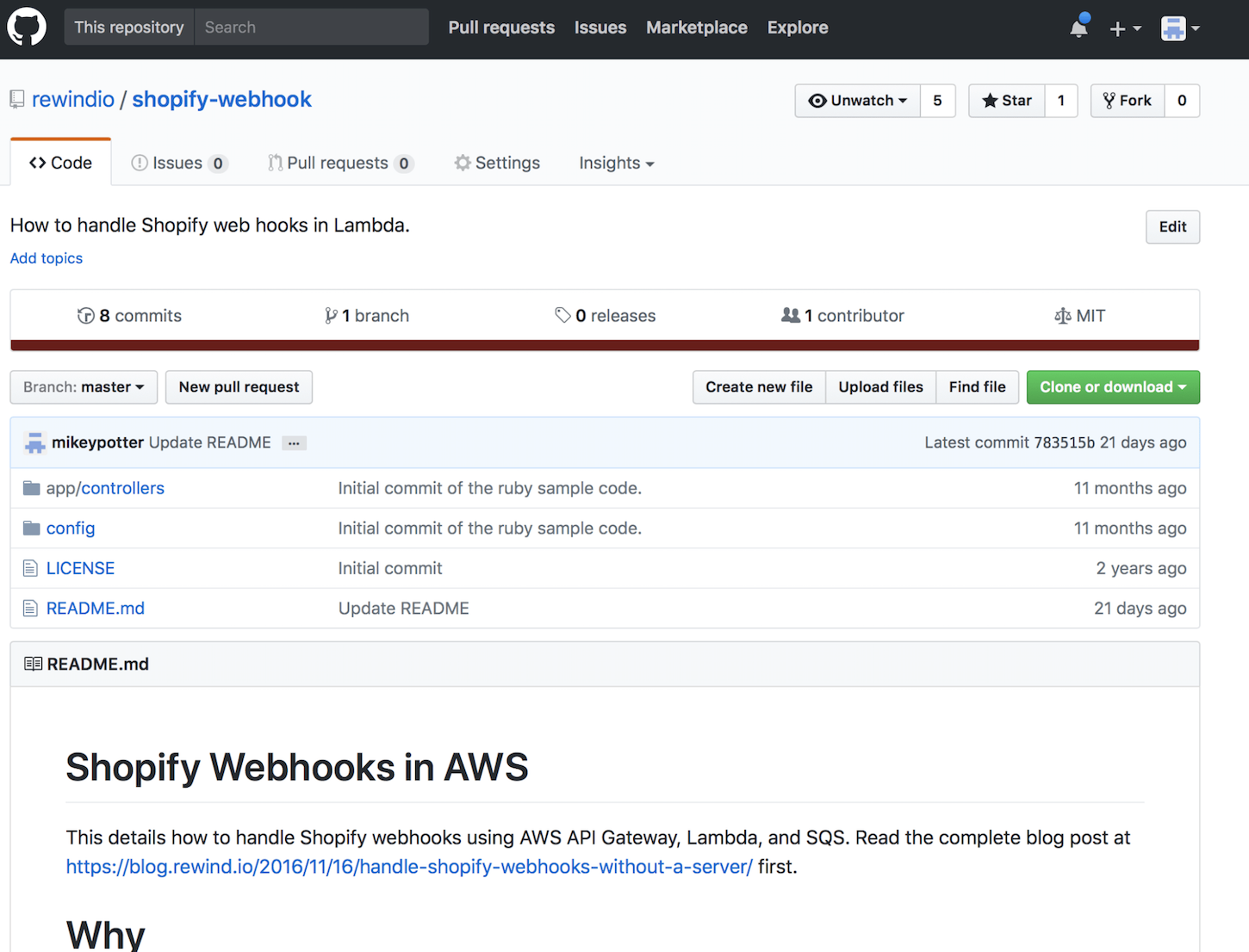 shopify webhooks: github