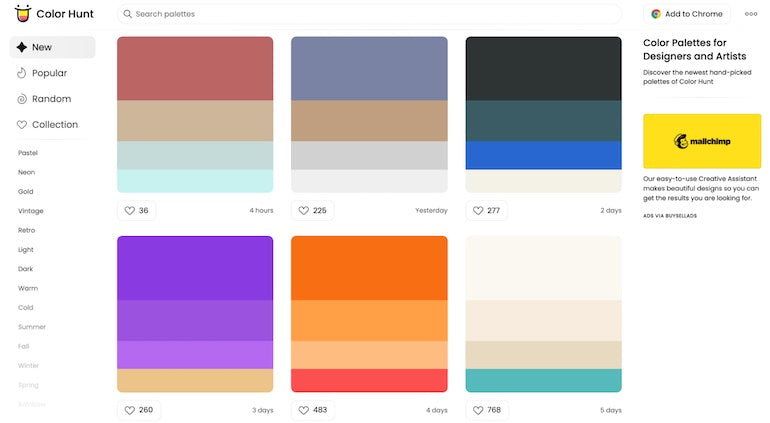 10 Free color palette generator tools Online