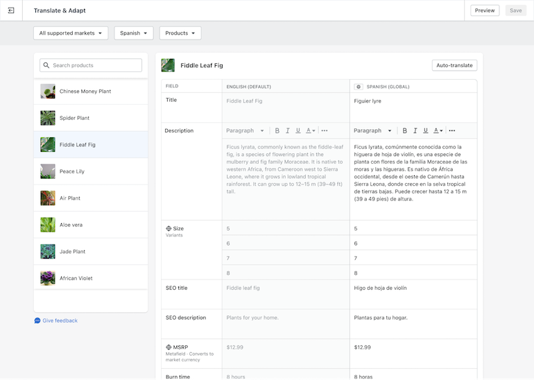 Shopify Translate and Adapt