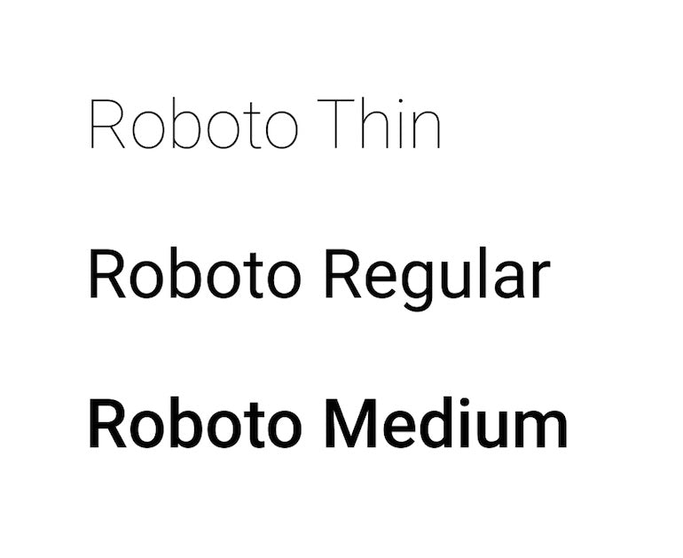 typography: fonts with roboto typeface