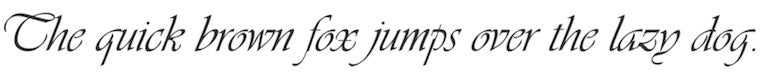 typography: "The quick brown fox jumps over the lazy dog" sentence in Vivaldi