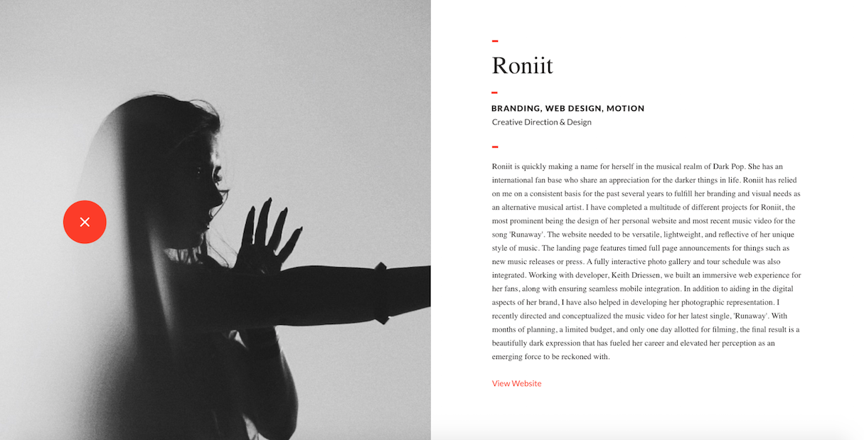 Web design portfolio inspiration: Hannah Purmort