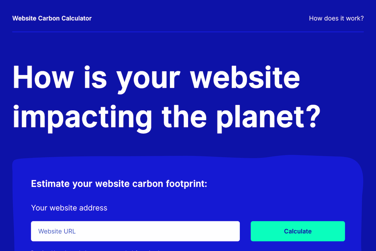web design trends: carbon calculator