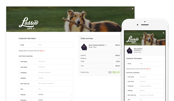 Pointer Creative Integrates Shopify with WordPress: Lassie Co. Checkout Page