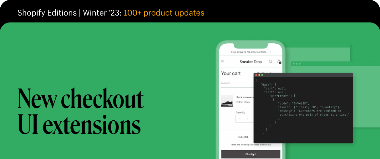 Winter Editions 2023: Checkout UI extensions