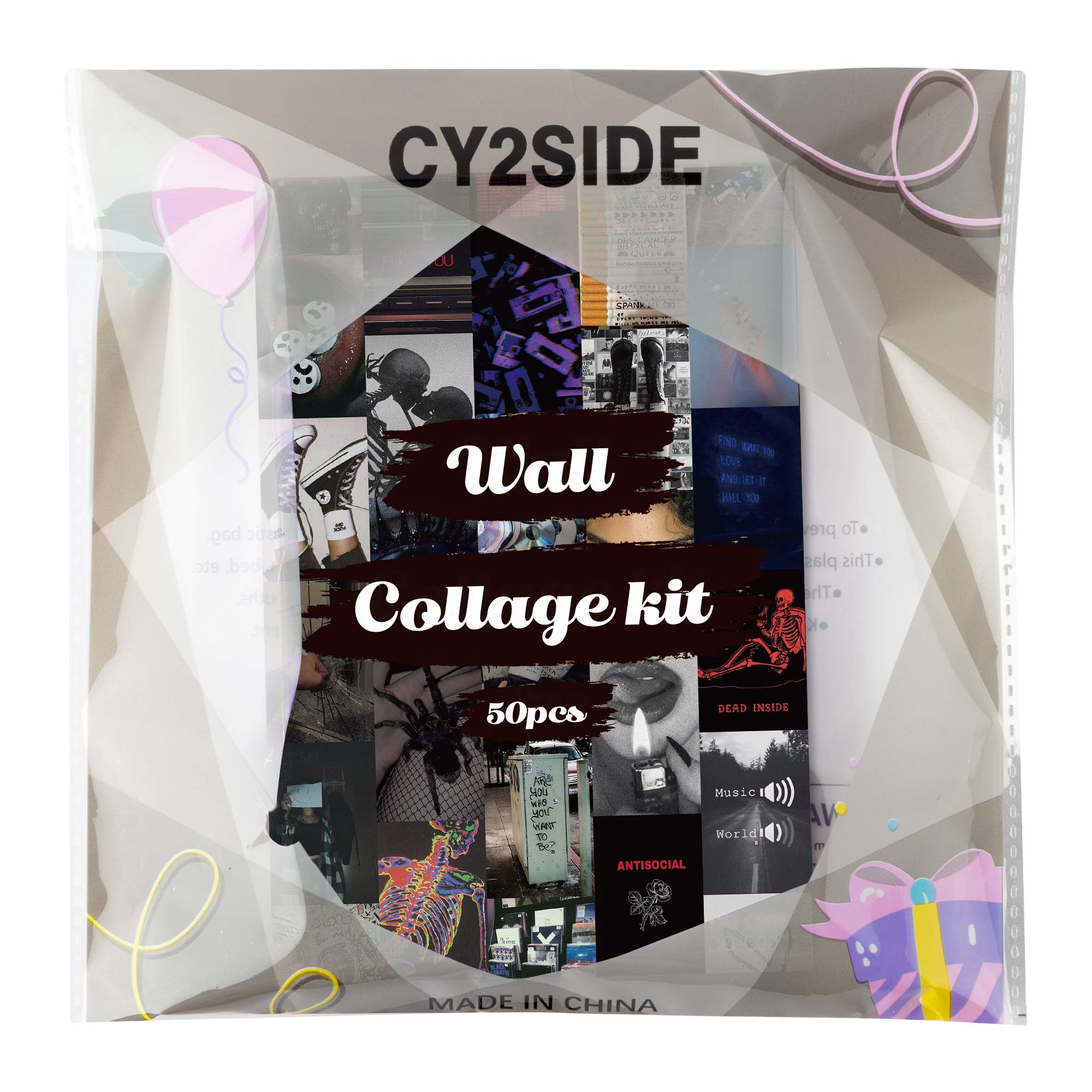 Cy2side 50pcs Grunge Aesthetic Picture For Wall Collage 50 Set 4x6 In Banners Af