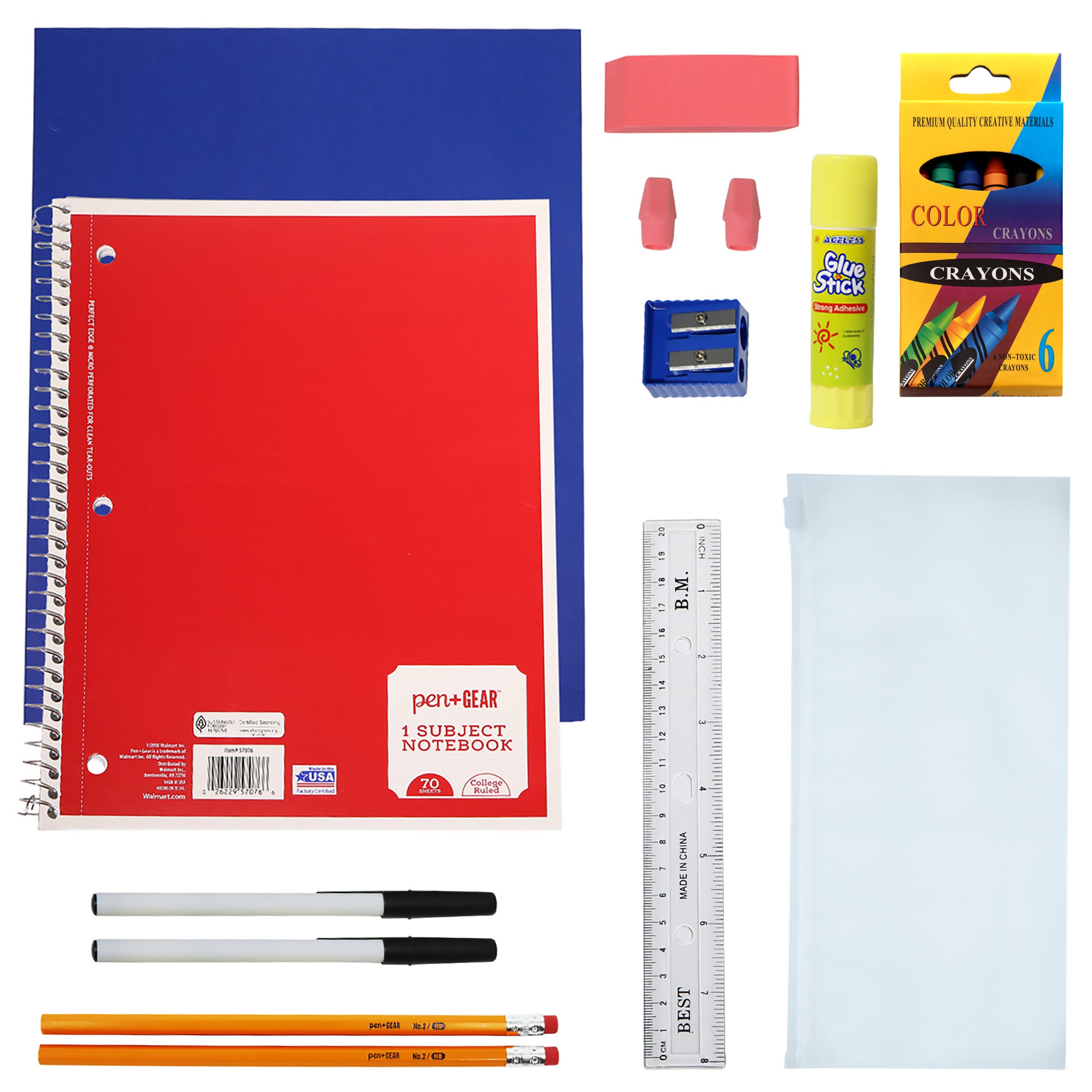 18 Piece Wholesale Bungee School Supply Kit With 17 Backpack - Bulk C