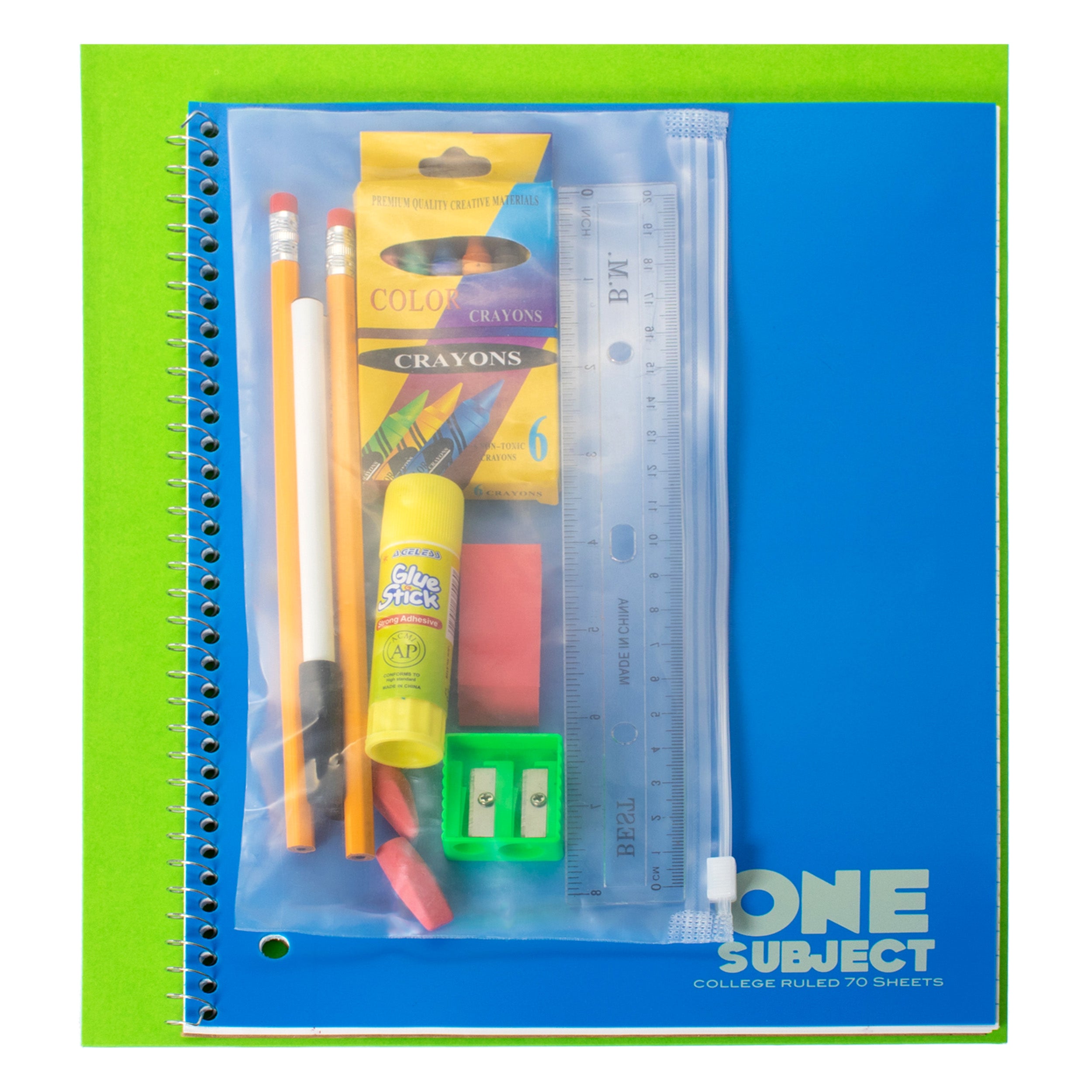 48 Bulk 15 Piece Kids School Supplies Kit - at 