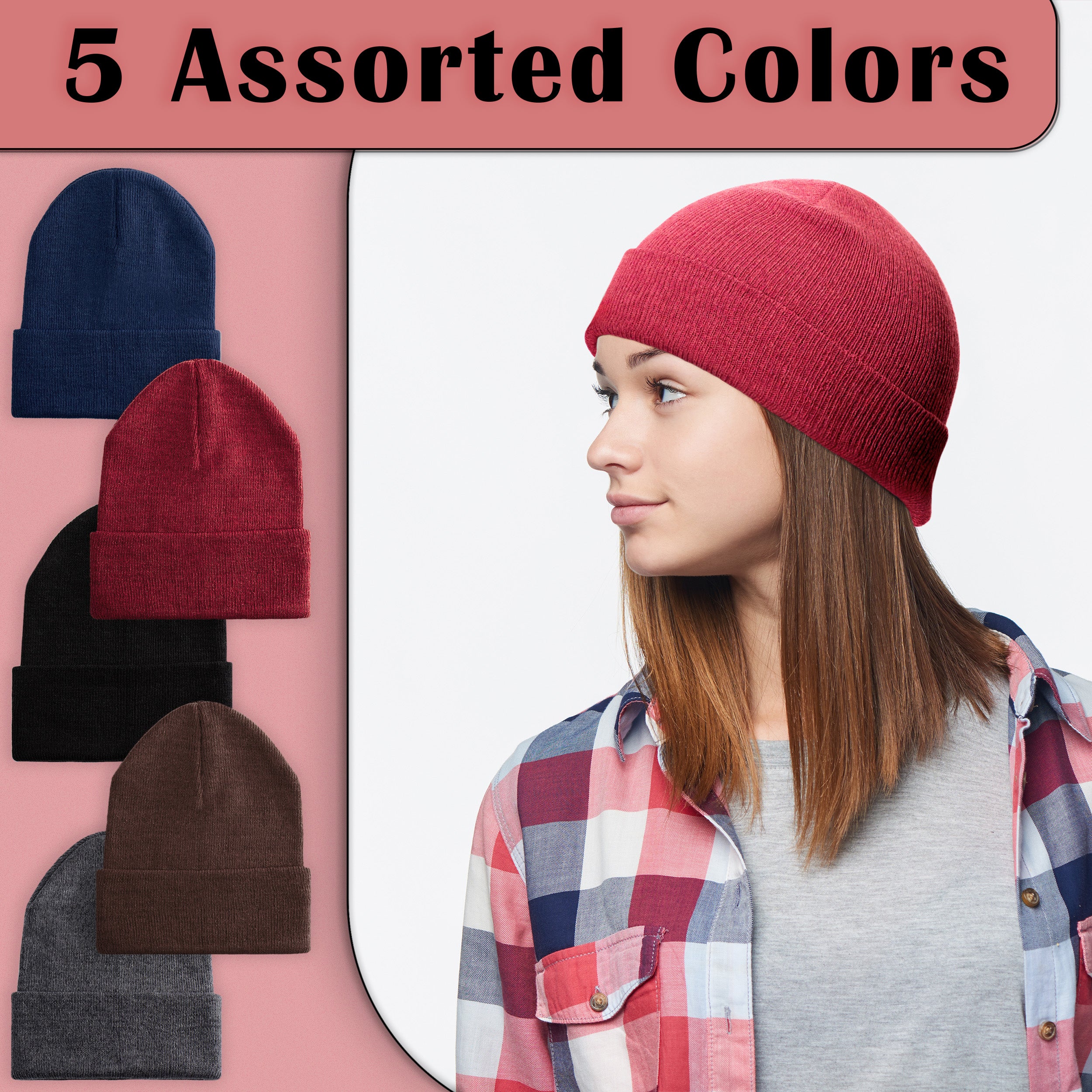 Unisex Wholesale Beanies in Black - Bulk Case of 48