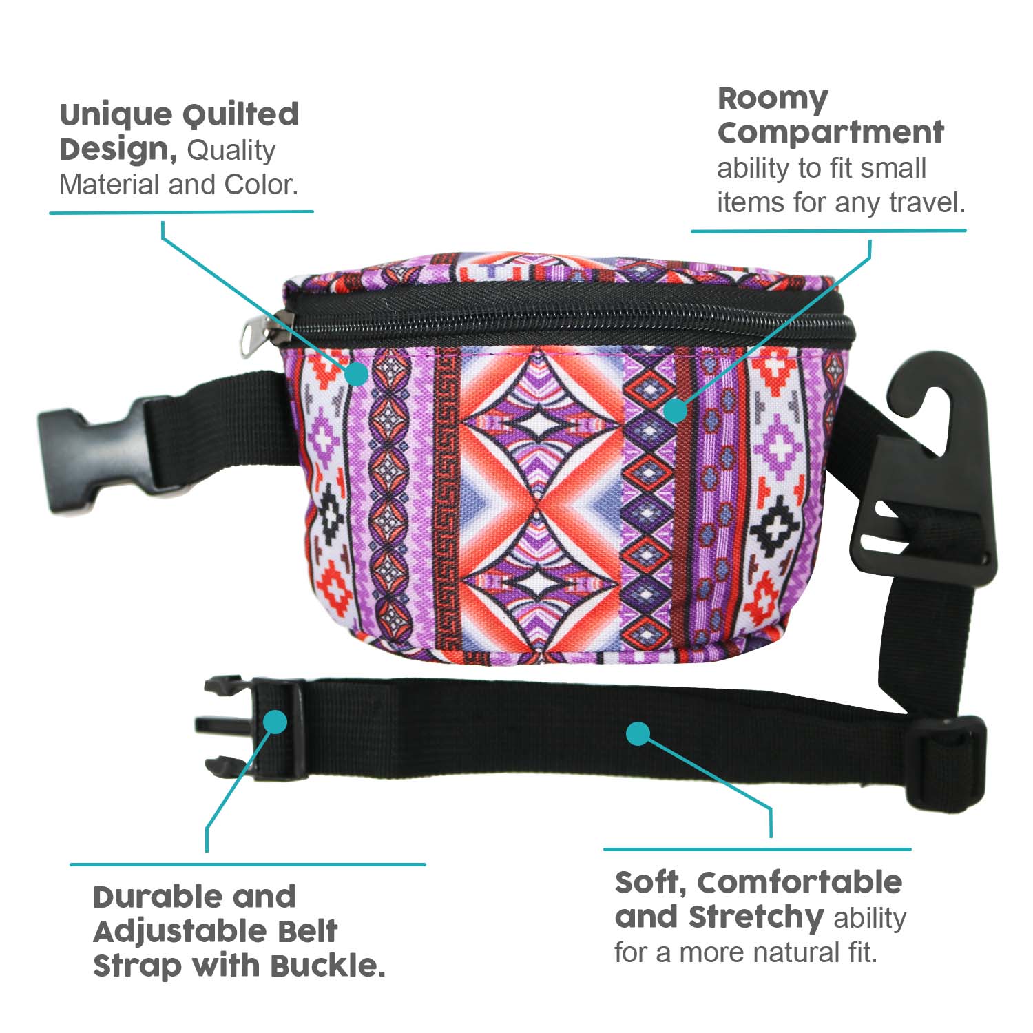 Clear Wholesale Fanny Pack in Assorted Colors in Black Bulk Case of