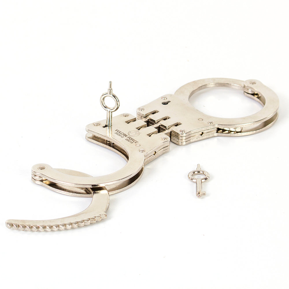 Vulcanforce Nickel Finish Hinged Handcuffs Model 2001V – Vulcan Force