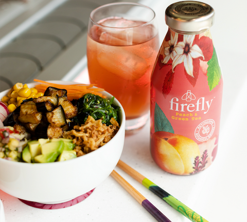 Aubergine Poké (Vegan) with Firefly Drinks