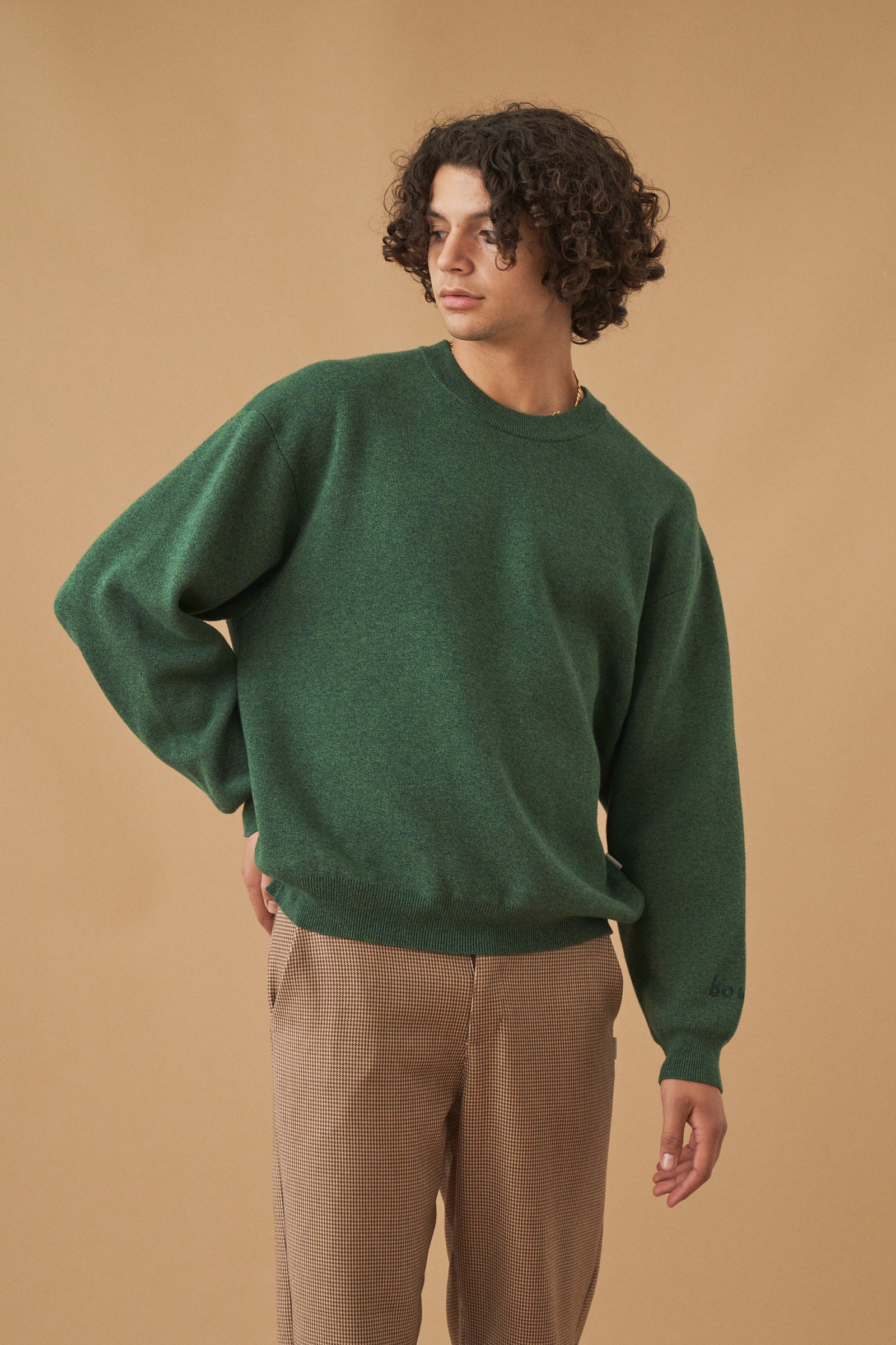 Image of OGDEN MARL KNIT SWEATER - FOREST