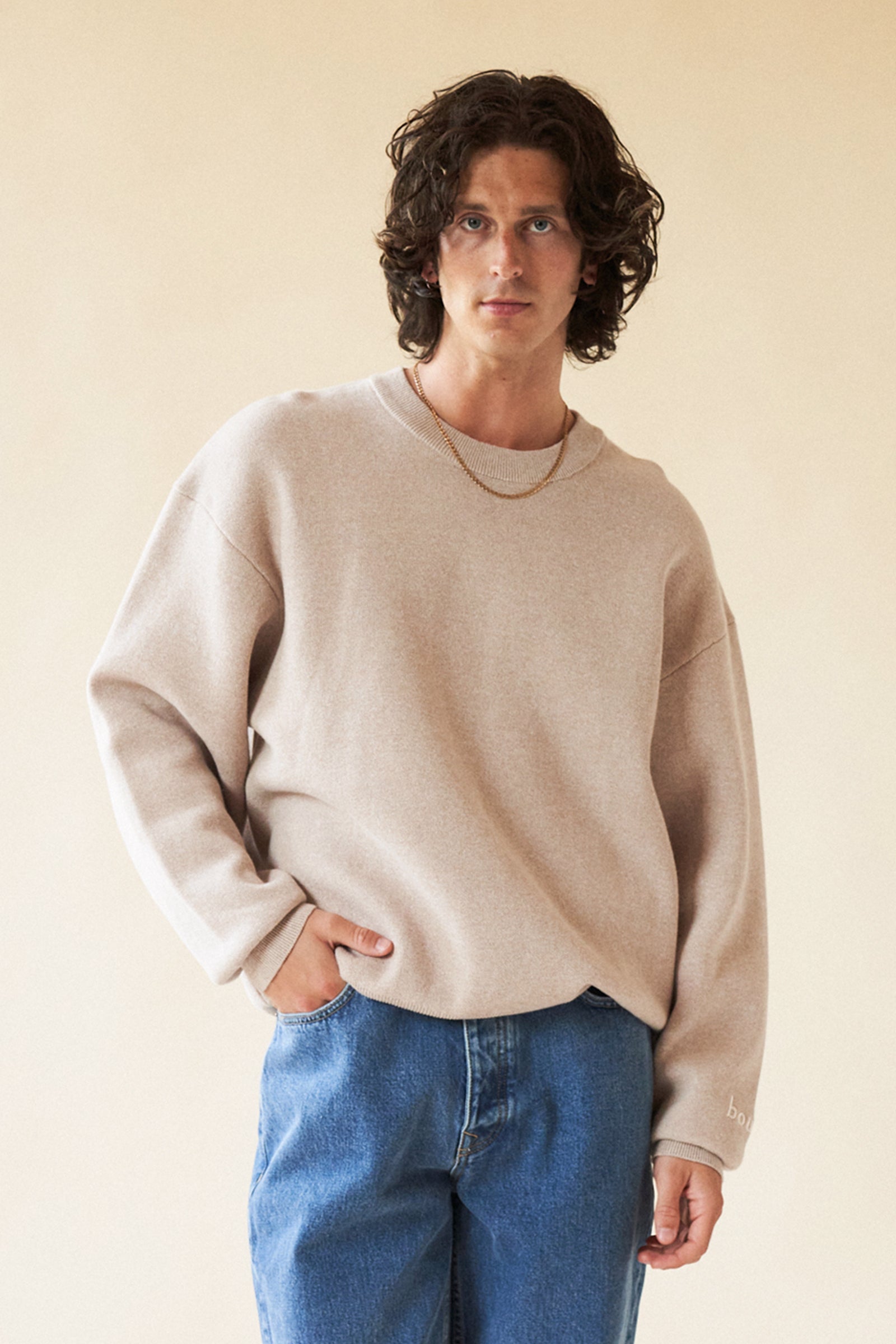 Image of MARLOWE MARL KNIT SWEATER - OAT