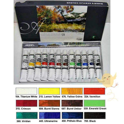 Marie's 75ml Acrylic Colors Paint Tubes-793 Black