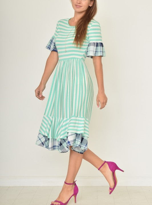 Sweet Gingham Layered Day Dress USA 🇺🇸