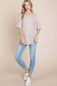 BomBom Apparel Round Neck Waffle Knit T-Shirt USA 🇺🇸 SM/MED/XL