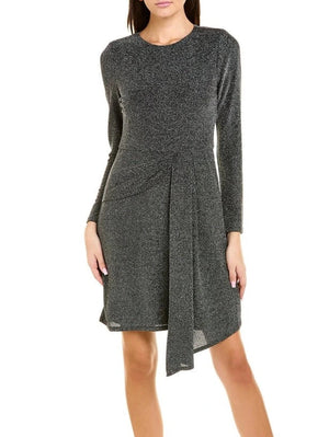 London Times Draped Shimmer Cocktail Dress - Gentle Lady Boutique
