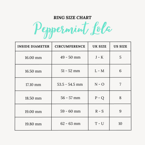 Ring Size Chart, Find Your Ring Size