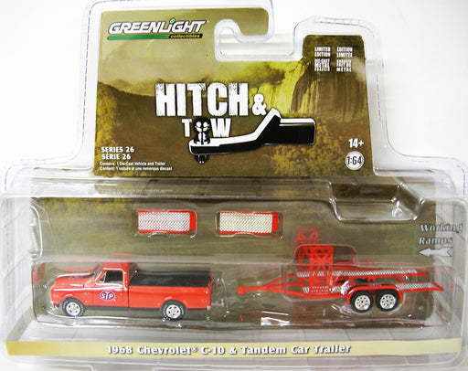 1/64 GREENLIGHT TOY 1972 F-100 & UTILITY TRAILER W/ 1920 INDIAN SCOUT