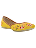 Women Footwear, Yellow Mojaris