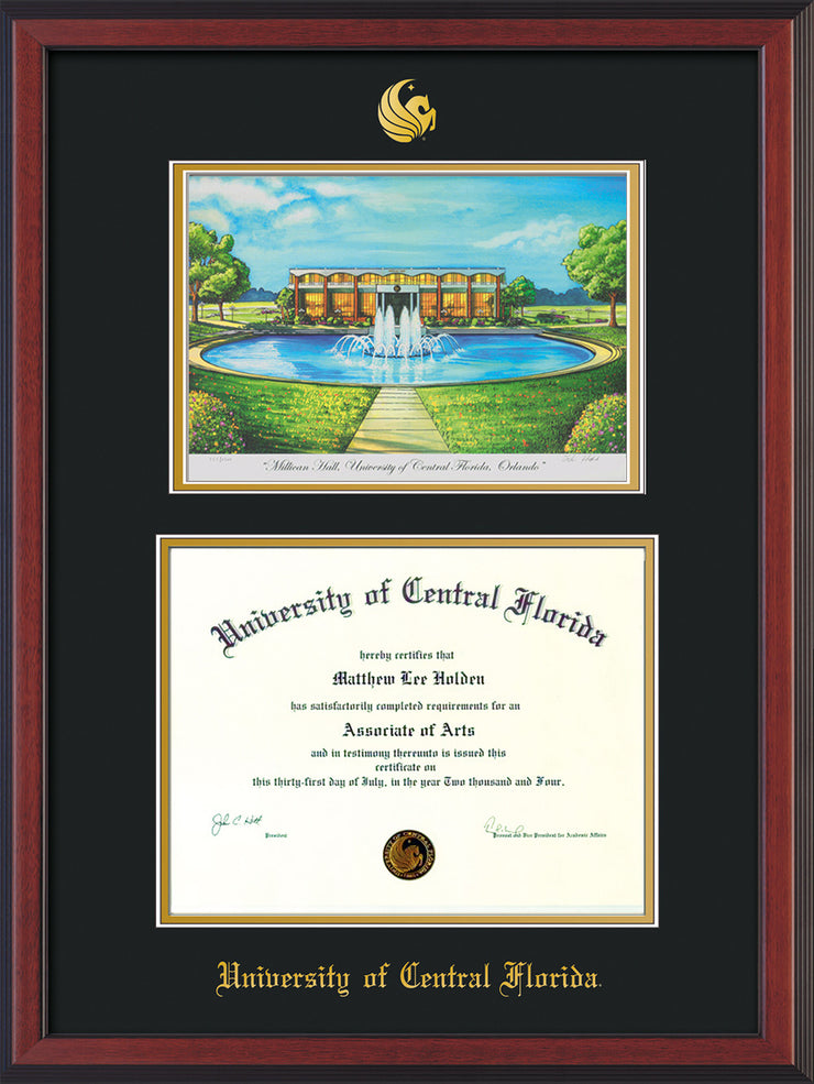 Univ. of Central Florida Diploma FrameC ReverseWatercolorBlack/Gold