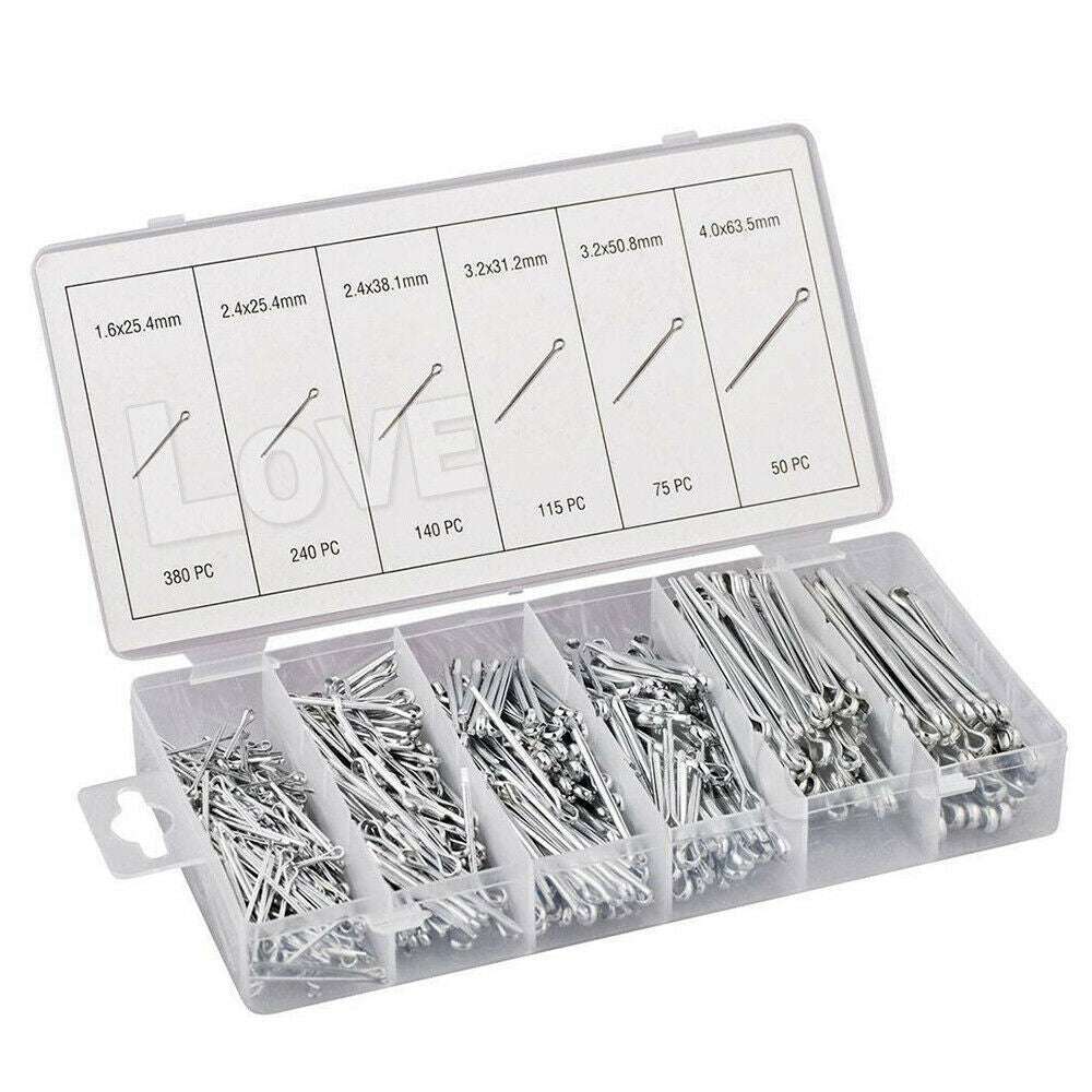 Free Shipping 555pc Cotter Pin Assortment Set Grab Split Fixings Secu 