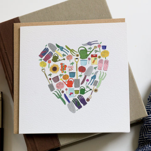 Gardening heart card for garden lover
