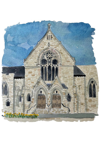 Knock Presbyterian church Belfast watercolour painting commission to celebrate 150 years.