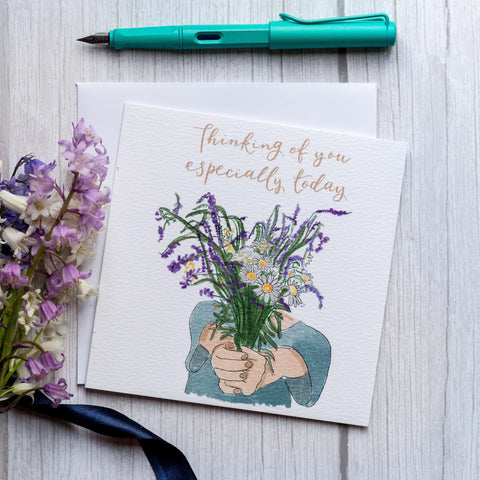 Thinking of you especially today grief and loss anniversary card