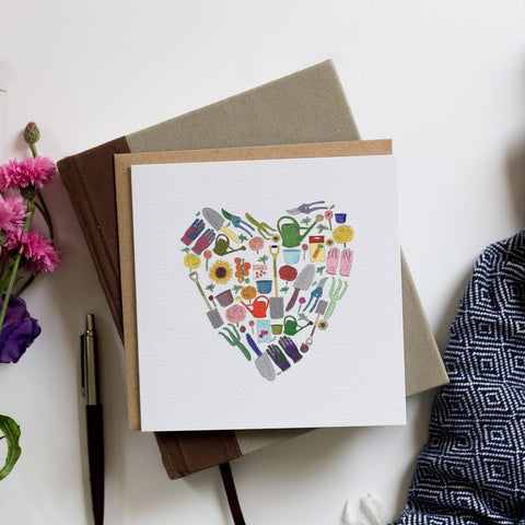 Gardening heart Mother’s Day card - and Hope designs - east Belfast card shop