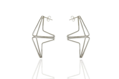 Sculpture silver earrings