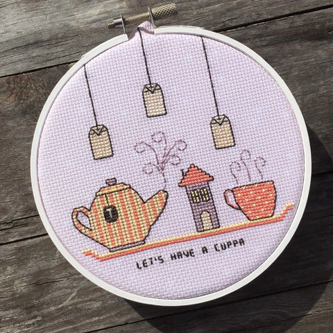 Let’s have a cuppa cross stitch kit by stitch with Susie