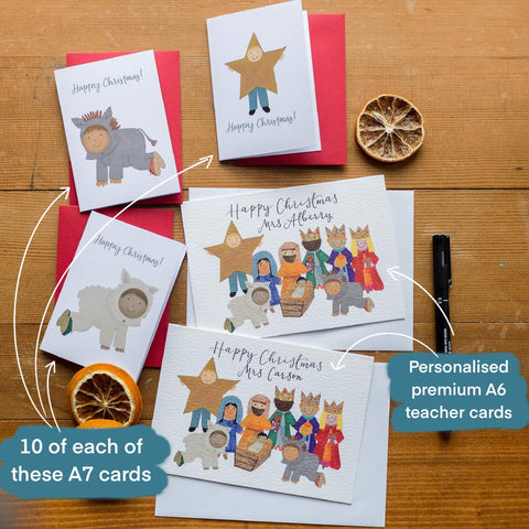 Christmas cards for teachers and pupils with a Christian message