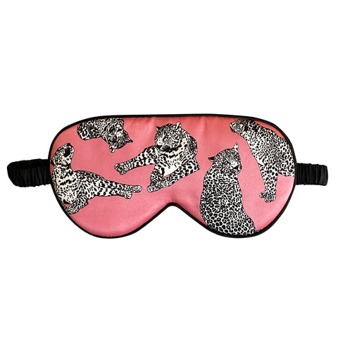 Pink leopard catnap sleep mask eye mask.