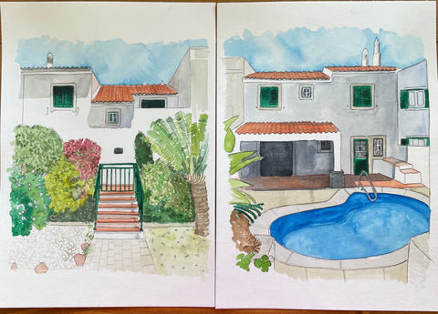 Portugal watercolour house painting