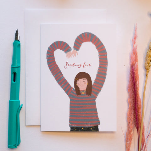 Galentine’s day sending love heart arms card