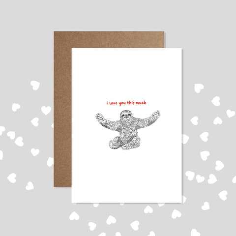 Sloth Valentine’s Day card