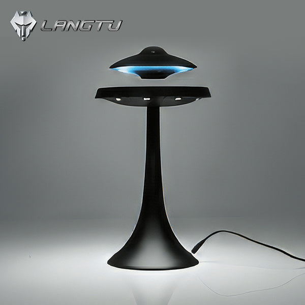 LANGTU UFO Magnetic Levitating Bluetooth 4.0 Wireless Charging LED Floating Lamp Speaker Black