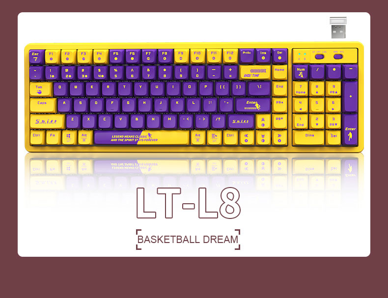 LANGTU LT-L8 Space Explorer Themed 102-Key Tri-Mobe Connection 100% Hotswap RGB LED Backlit Mechanical Gaming Keyboard ft. Red Linear CIY Customized Switches & PBT Keycaps