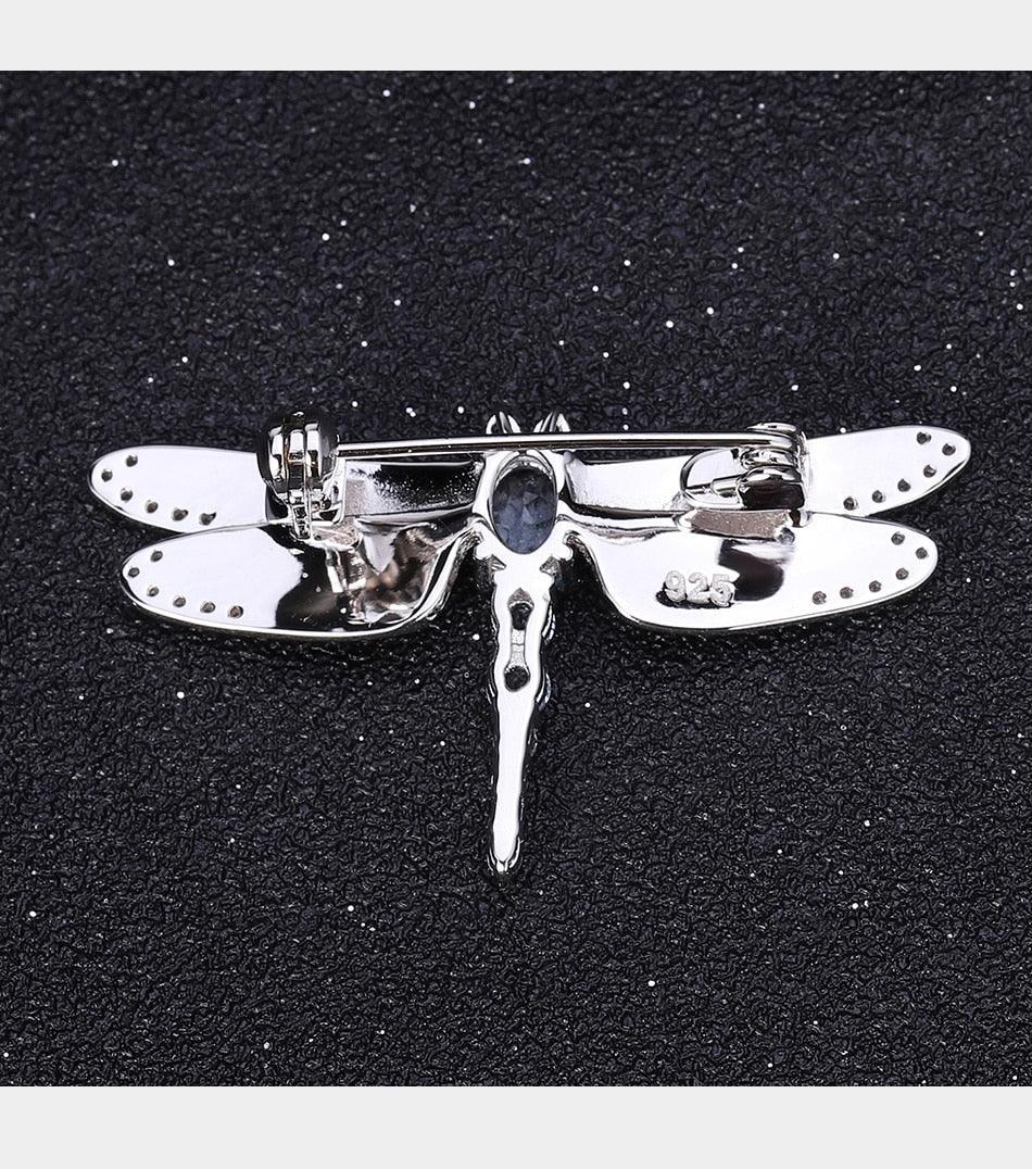 Load image into Gallery viewer, Natural 1.41Ct Topaz Gemstone Dragonfly Brooch in Real 925 Sterling Silver - A Necklace For Me
