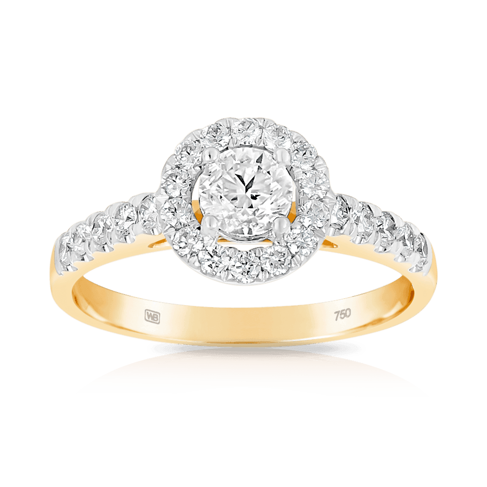 14K Round Lab Grown Diamond Burst Halo Engagement Ring – American Ring  Source