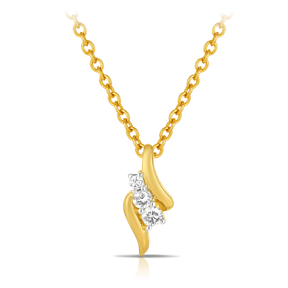 Channel Set Diamond Cross Pendant in 9ct Yellow Gold