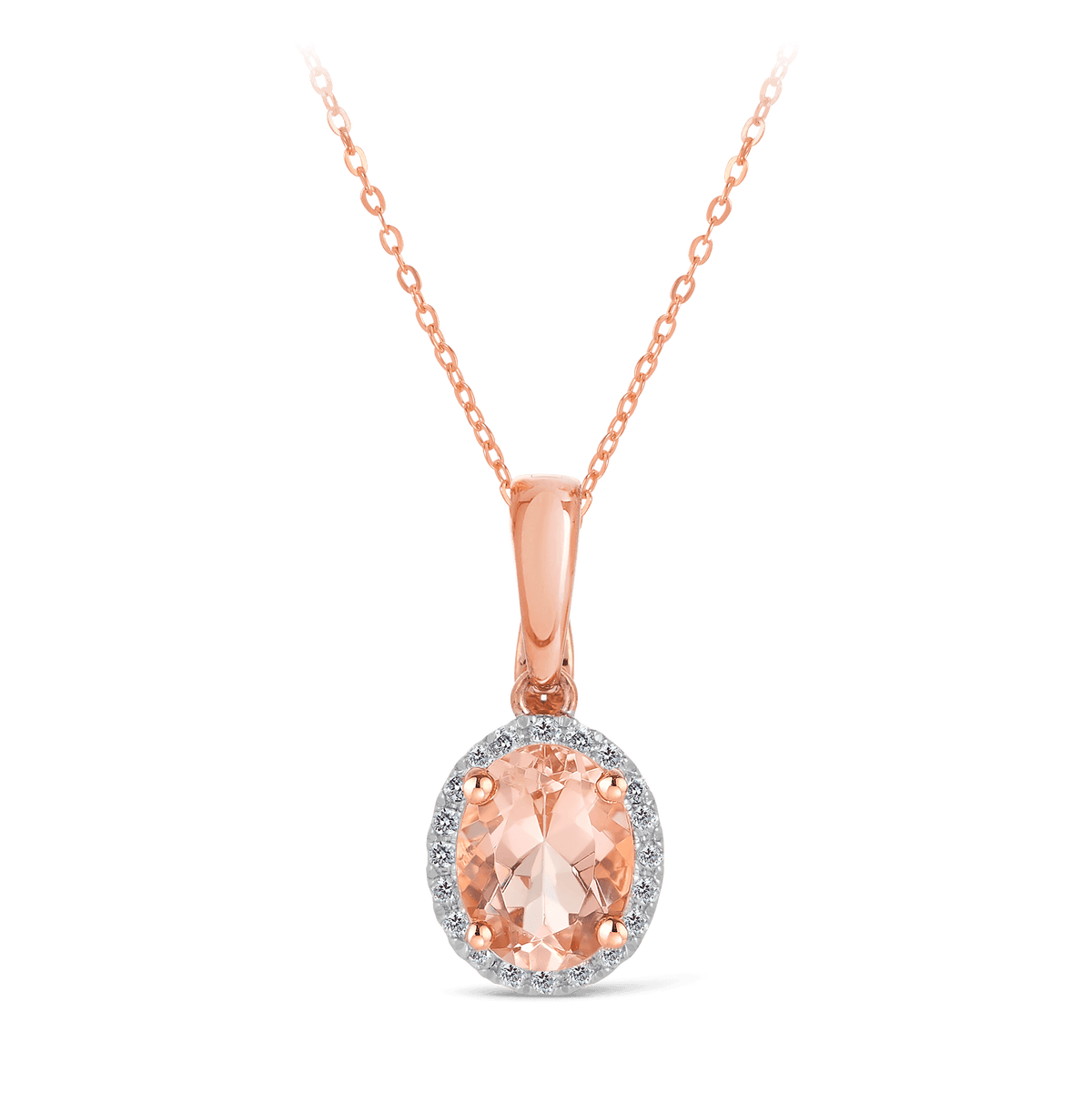 18K RG Emerald Morganite Pendant | Hogans Family Jewellers