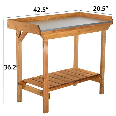 garderner's table with tin surface no wheels