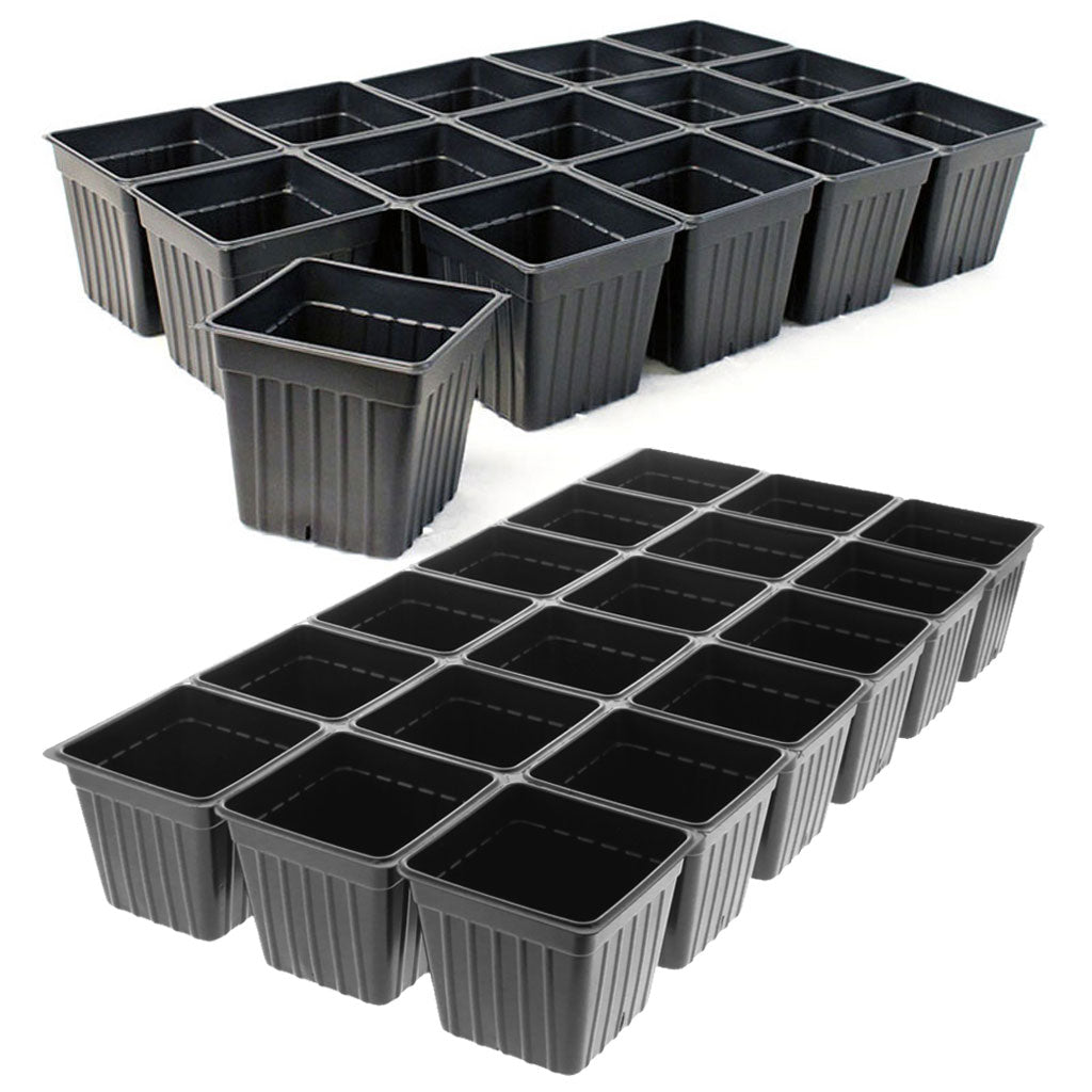 4.25 Black Deep Square Greenhouse Pots - P107D - Grower's Solution