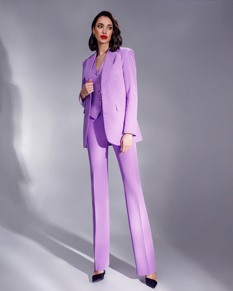 Purple Regular-Fit 3-Piece Suit – ELAGIA