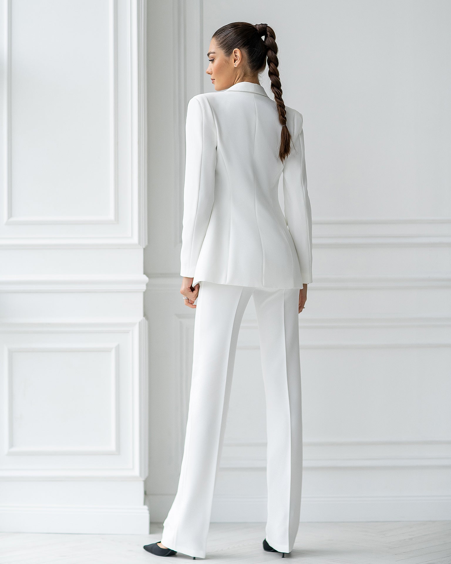 White Single-Breasted Suit 2-Piece – ELAGIA